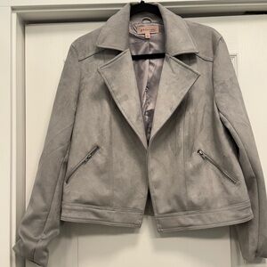 Philosophy Grey Faux Suede Moto Jacket